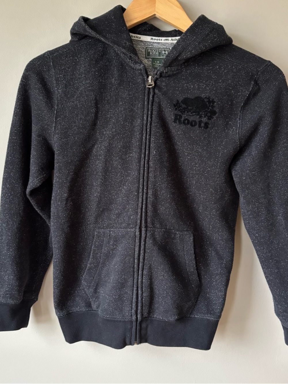 Roots Kids Black Pepper Zip-Up Hoodie Large